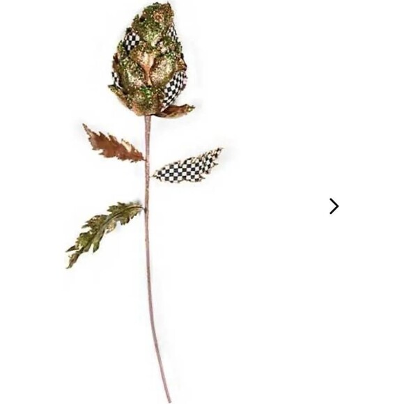 New MacKenzie-Childs court and check Woodland Artichoke Stem - Picture 1 of 2